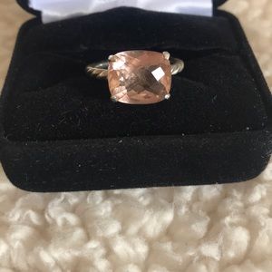 David Yurman Pink Cushion-Cut Gemstone Cable Ring